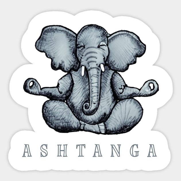 Ashtanga Yoga Elephant Sticker by TomiTee